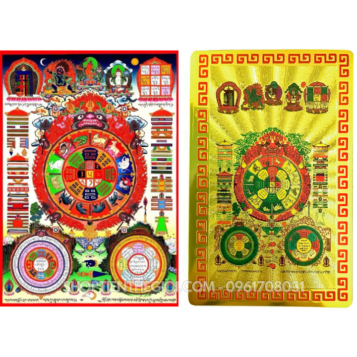 Thẻ Kim Bài Chín Cung Điện Manjusri Và Tám Bát Quái Mật Tông